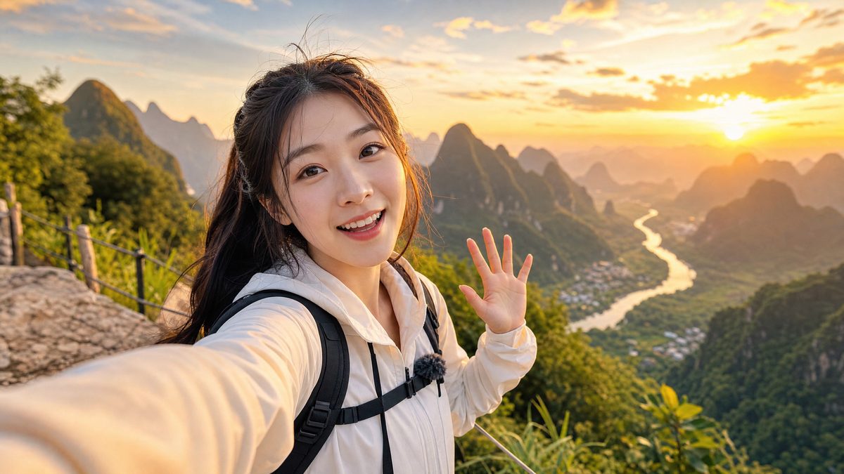 网红主播桂林山水旅行vlog生活视频分享